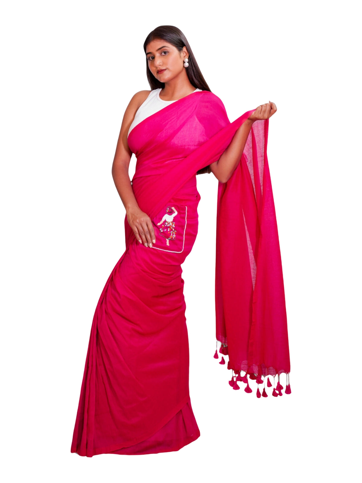 Nostalgia ā Ready-to-Wear Pocket Saree with Doll Embroidery - Kozylook